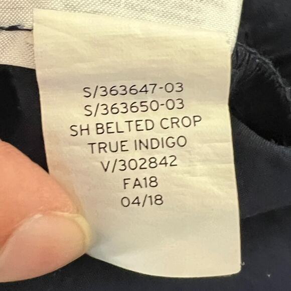 GAP Pants Women's Size 8 True Indigo Wide Leg Cropped Belted Tie Front Flowy - Picture 9 of 14